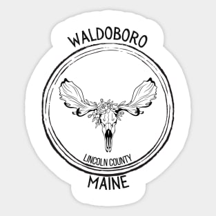 Waldoboro Maine Moose Sticker